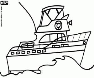 desenho de Um barco de recreio para colorir