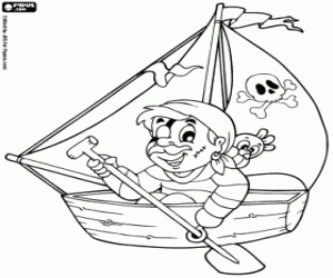 desenho de Barco pirata para colorir