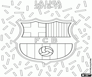 desenho de Barça, campeão 2018-2019 para colorir