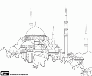 desenho de Basílica de Santa Sofia, Istambul para colorir