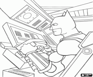 desenho de Batman no Batmóvel para colorir