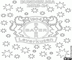 desenho de Bayer Leverkusen, campeão 2023-2024 para colorir