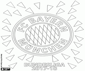 desenho de Bayern, Bundesliga 2017-2018 para colorir
