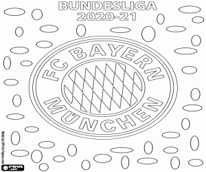 desenho de Bayern, campeão 2020-2021 para colorir
