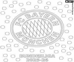 desenho de Bayern, campeão da Bundesliga 2025-2026 para colorir