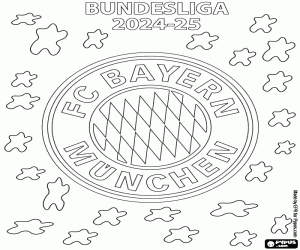 desenho de Bayern de Munique, Bundesliga 2024-25 para colorir