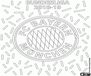 desenho de Bayern de Munique, campeão 2018-2019 para colorir