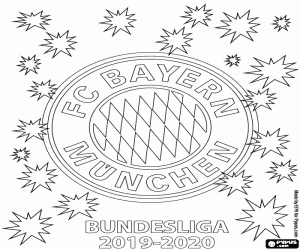 desenho de Bayern de Munique, campeão 2019-2020 para colorir
