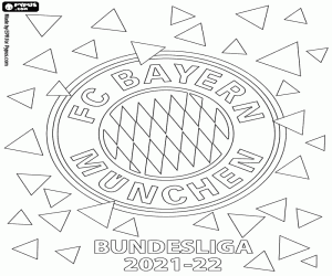 desenho de Bayern de Munique, campeão 2021-2022 para colorir