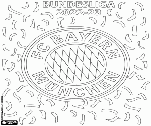 desenho de Bayern de Munique, campeão 2022-2023 para colorir
