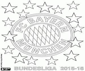 desenho de Bayern Munique, campeão 2015-2016 para colorir