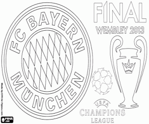 desenho de Bayern Munique, Champions 2012-2013 para colorir