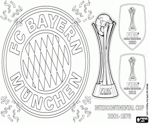 desenho de Bayern, quarto título mundial para colorir