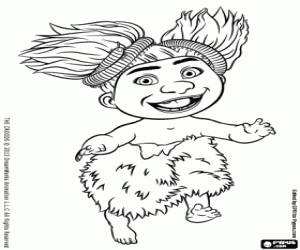 desenho de Bebê dos Croods, Sandy para colorir