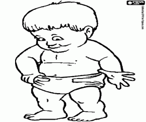 desenho de Um bebê em seus primeiros passos para colorir