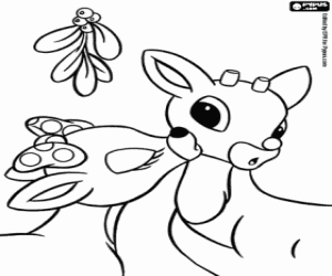 desenho de O beijo de Clarice de Rudolph a rena para colorir