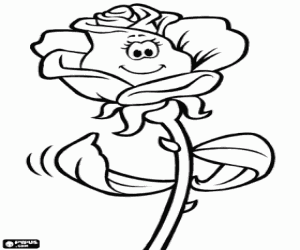 desenho de Bela rosa com espinhos para colorir