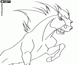 desenho de O belo cavalo selvagem Spirit para colorir