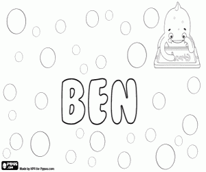 desenho de Ben, nome abreviado para colorir