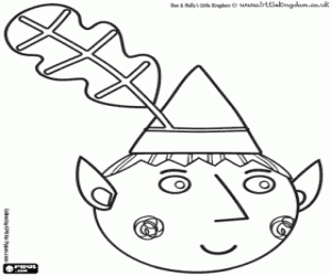 desenho de Ben o elfo com o chapéu triangular para colorir