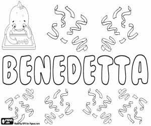 desenho de Benedetta, nome italiano para colorir