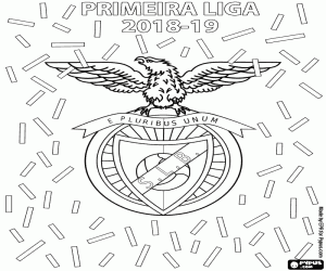 desenho de Benfica, campeão 2018-2019 para colorir