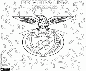 desenho de Benfica, campeão 2022-2023 para colorir