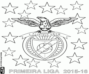 desenho de Benfica de Lisboa, campeão 2015-2016 para colorir