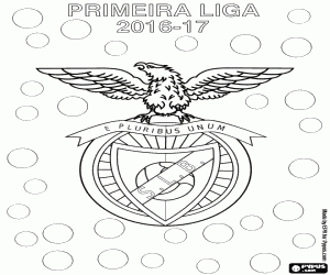 desenho de Benfica de Lisboa, campeão de 2016-2017 para colorir