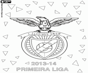 desenho de Benfica Lisboa, campeão 2013-2014 para colorir
