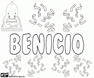 desenho de Benicio, nome de origem latina para colorir
