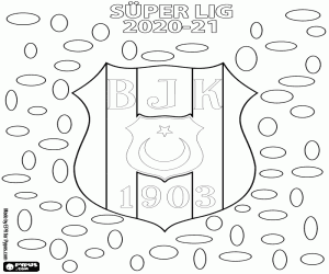 desenho de Besiktas JK, campeão 2020-2021 para colorir