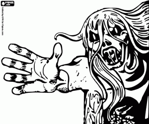 desenho de Uma besta no Halloween para colorir