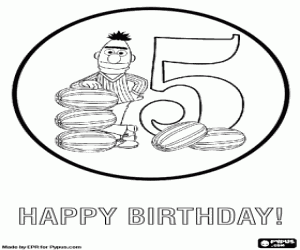 desenho de Beto e cinco melões por 5 anos para colorir