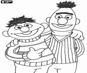 desenho de Beto e Ênio, dois grandes amigos para colorir