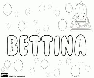 desenho de Bettina, nome feminino para colorir