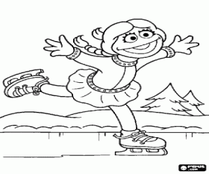 desenho de Betty Lou e patinação no gelo para colorir