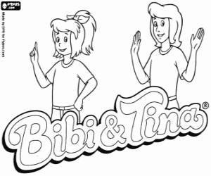 desenho de Bibi e Tina para colorir