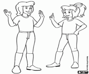 desenho de Bibi e Tina, jovens amazonas para colorir