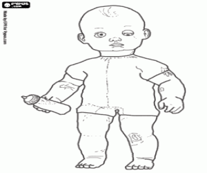 desenho de Big Baby, uma boneca como um bebê para colorir