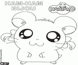 desenho de Bijou, um hamster Hamtaro para colorir