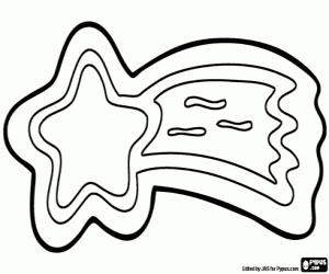 desenho de Biscoito como uma estrela de Natal para colorir
