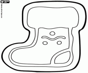 desenho de Biscoito da Bota do Papai Noel para colorir