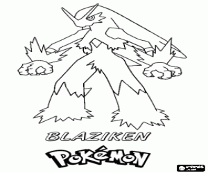 desenho de Blaziken, um Pokemon para colorir