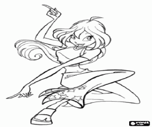 desenho de Bloom, a líder do Winx Club para colorir