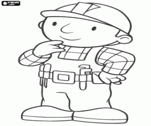 desenho de Bob o Construtor pensativo para colorir
