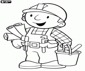desenho de Bob o Construtor está pronto para colorir