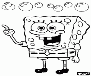 desenho de Bob Esponja, personagem fictício para colorir
