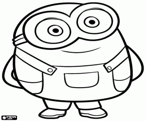 desenho de Bob, o minion mais pequeno para colorir