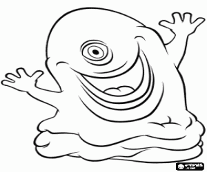 desenho de BOB, um monstro de geléia para colorir